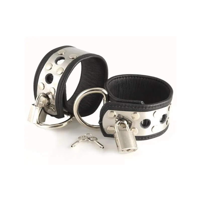 Esposas de Cuero y Metal Ajustable · BONDAGE PLAY · Esposas y Ataduras — photo 2