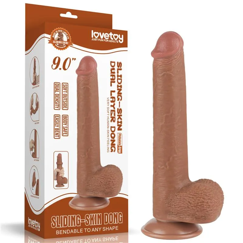 Dildo con Piel Retractil 9 Bronceado · LOVETOY · Dildos — Foto 11