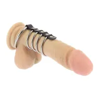 Anillo para Pene y Testículos de Metal Negro y Plata · BONDAGE PLAY · BONDAGE PLAY · Anillos para el Pene