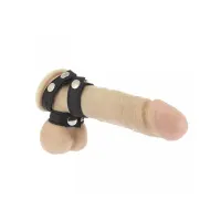 Anillo de Cuero para Pene y Testículos · BONDAGE PLAY · Anillos para el Pene