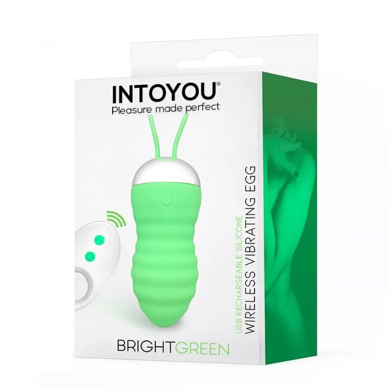 Brightgreen Huevo Vibrador Control Remoto USB Silicona · INTOYOU · Huevos y Balas Vibradoras — Foto 2