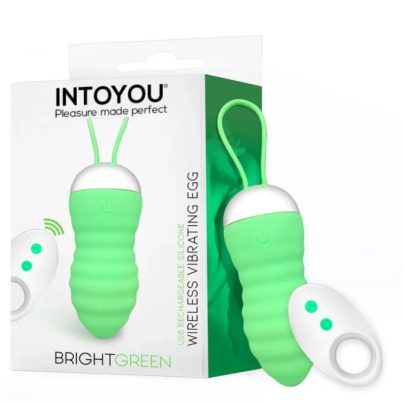 Brightgreen Huevo Vibrador Control Remoto USB Silicona · INTOYOU · Huevos y Balas Vibradoras