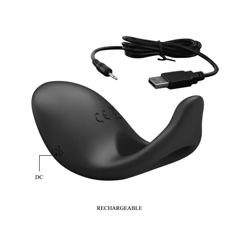 Anillo Vibrador Gemma USB Silicona Negro · PRETTYLOVE · Anillos para el Pene — Foto 5