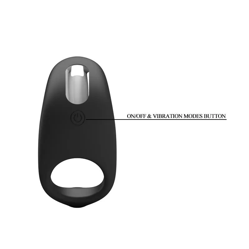 Anillo Vibrador Gemma USB Silicona Negro · PRETTYLOVE · Anillos para el Pene — Foto 6