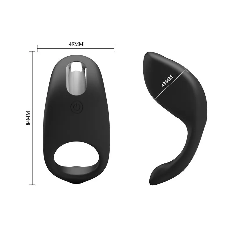 Anillo Vibrador Gemma USB Silicona Negro · PRETTYLOVE · Anillos para el Pene — Foto 7