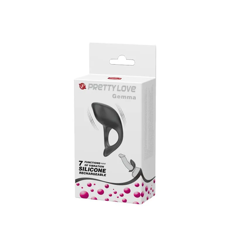 Anillo Vibrador Gemma USB Silicona Negro · PRETTYLOVE · Anillos para el Pene — Foto 8
