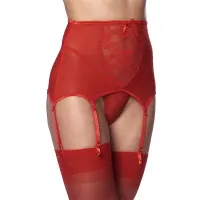 Liguero Ancho con Tanga Rojos · S/M · AMORABLE · Corsés, Ligueros y Medias