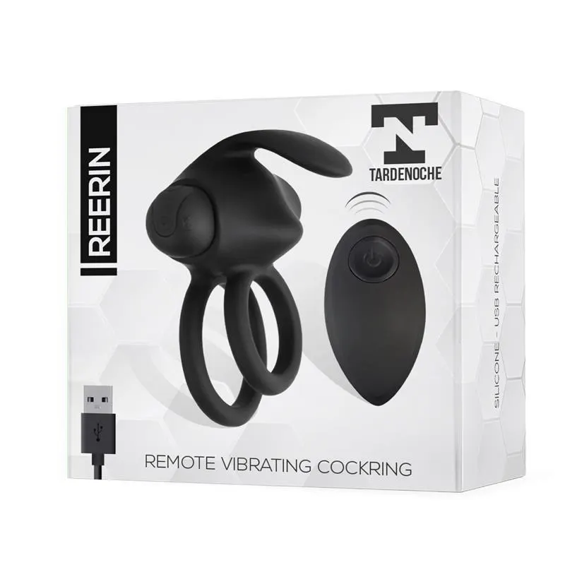 Reerin Anillo Vibrador USB Dual Control Remoto USB Silicona · TARDENOCHE · Anillos para el Pene — Foto 6