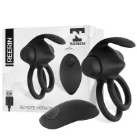 Reerin Anillo Vibrador USB Dual Control Remoto USB Silicona · TARDENOCHE · Anillos para el Pene