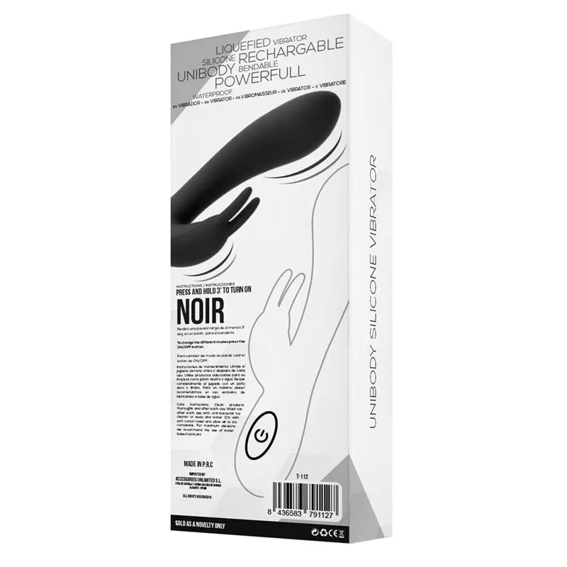 Noir Vibrador Silicona Líquida Inyectada 2 Motores USB · TARDENOCHE · Vibradores — photo 6