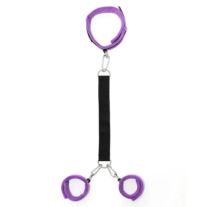 Collar y Esposas con Correas Ajustables  Púrpura · BONDAGE PLAY · Accesorios BDSM y Fetish — Foto 2
