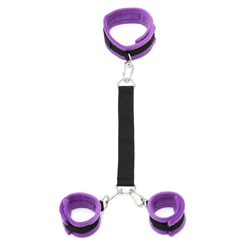 Collar y Esposas con Correas Ajustables  Púrpura · BONDAGE PLAY · Accesorios BDSM y Fetish