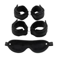 Set de Esposas Manos y Pies Negro · BONDAGE PLAY · Esposas y Ataduras