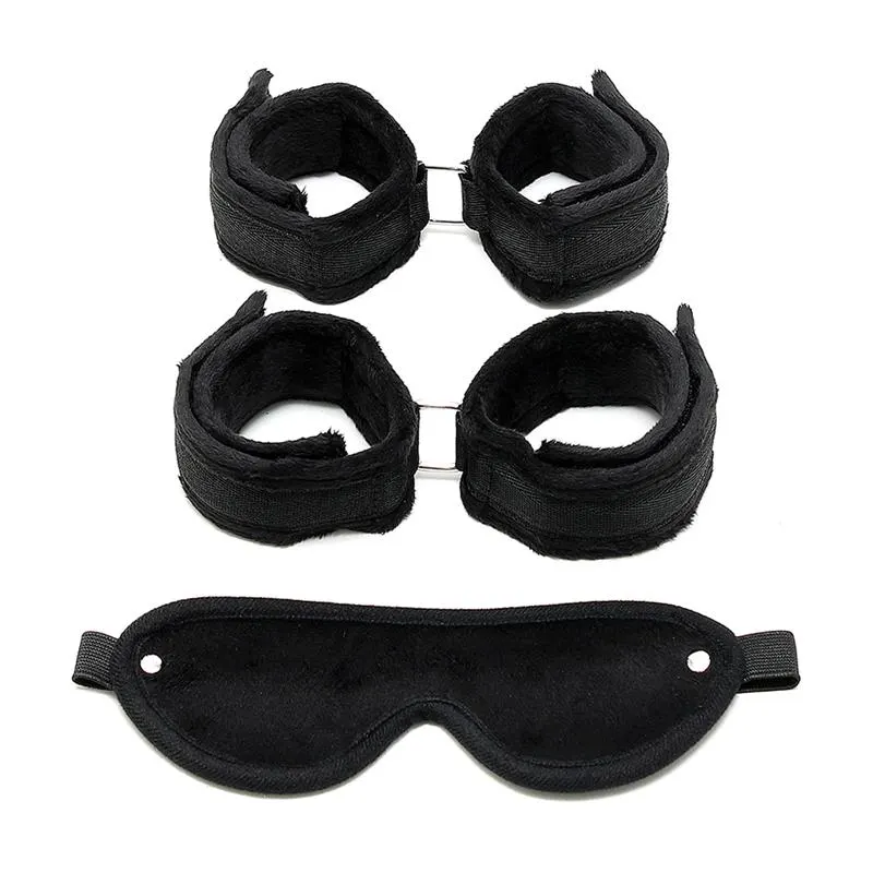 Set de Esposas Manos y Pies Negro · BONDAGE PLAY · Esposas y Ataduras