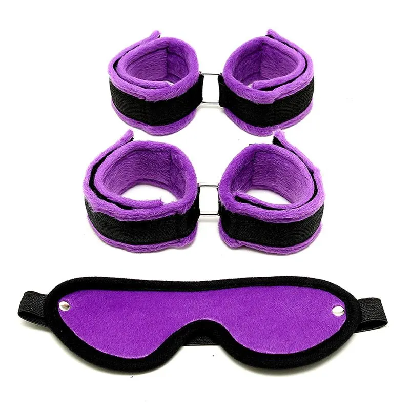 Set de Esposas para Manos y Pies Púrpura · BONDAGE PLAY · Esposas y Ataduras
