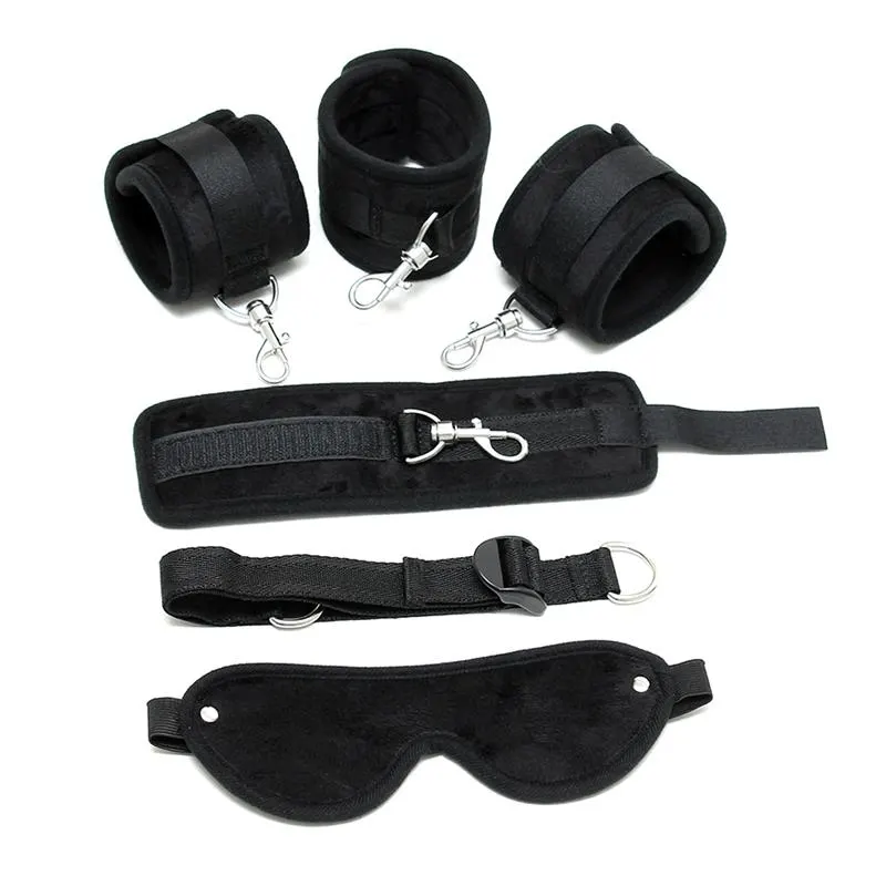 Ataduras con Máscara Ajustable Color Negro · BONDAGE PLAY · Esposas y Ataduras — Foto 3