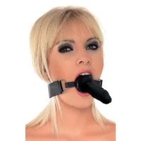 Mordaza con Dildo Silicona · LATEX PLAY · Máscaras, Antifaces y Mordazas