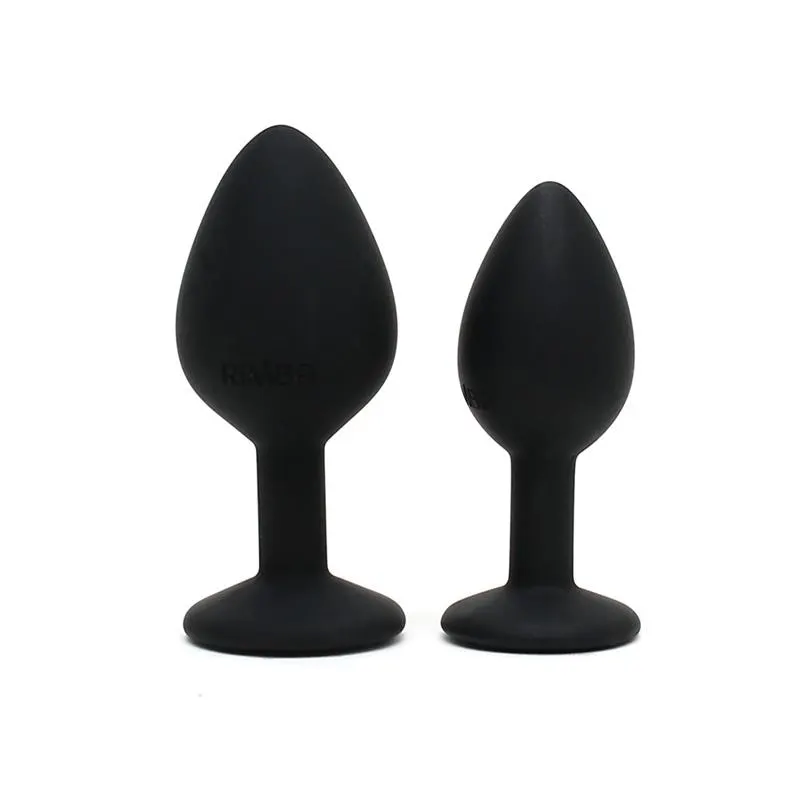 Set de 2 Plugs con Joya Berlin Negro · RIMBA TOYS · Anal — Foto 2