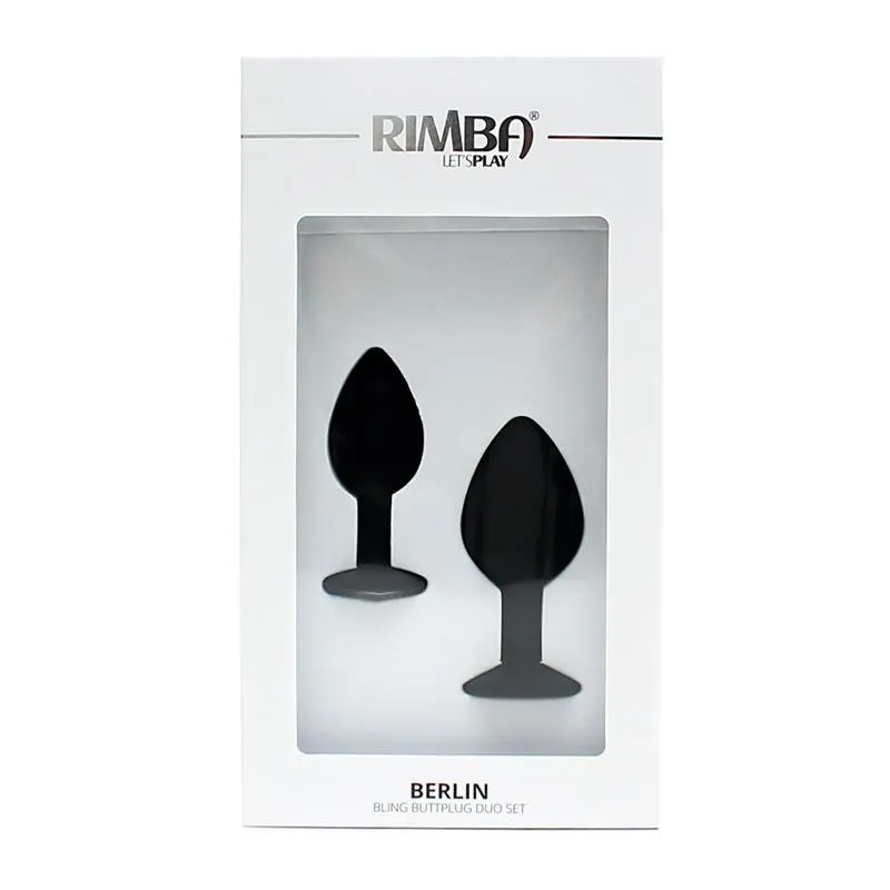 Set de 2 Plugs con Joya Berlin Negro · RIMBA TOYS · Anal — Foto 5