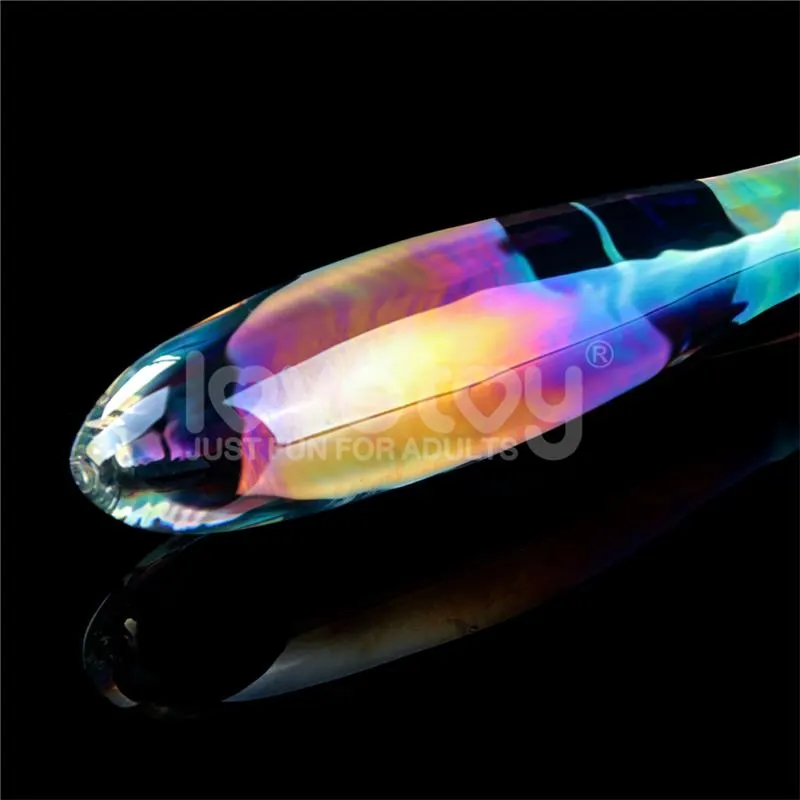 Dildo de Cristal que Brilla en la Oscuridad Twilight Gleam Double Delight · LOVETOY · Dildos — Foto 3