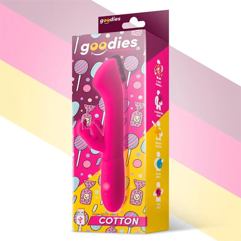 Cotton Vibrador Punto G y Conejito USB Silicona Fuchsia · GOODIES · Vibradores — Foto 2