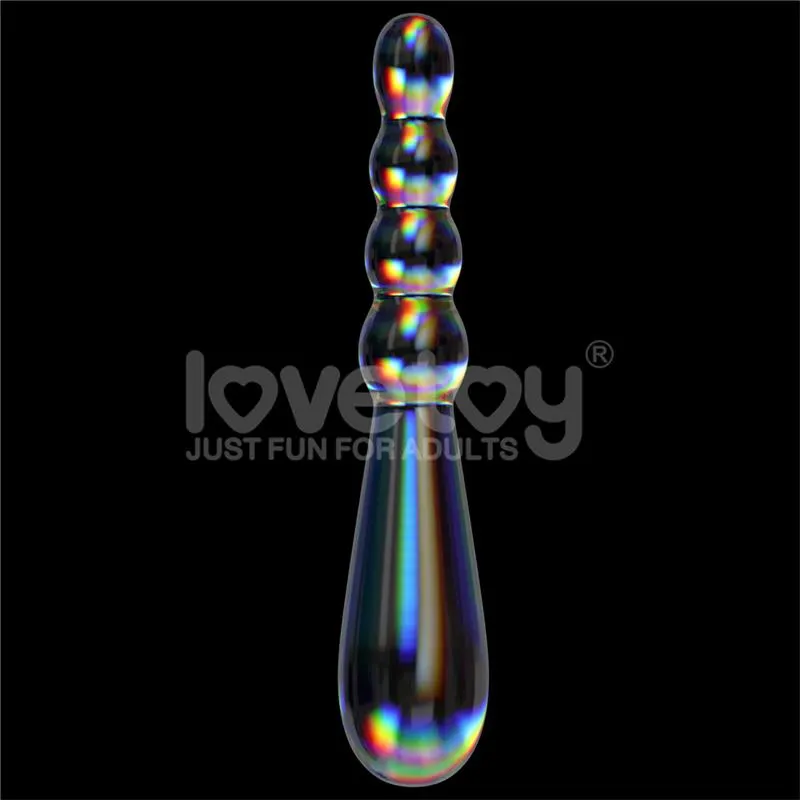 Dildo de Cristal que Brilla en la Oscuridad Twilight Gleam Rising Ripples · LOVETOY · Dildos — photo 2