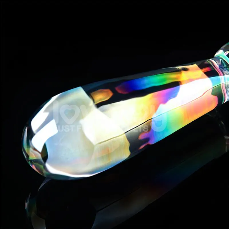 Dildo de Cristal que Brilla en la Oscuridad Twilight Gleam Rising Ripples · LOVETOY · Dildos — photo 3