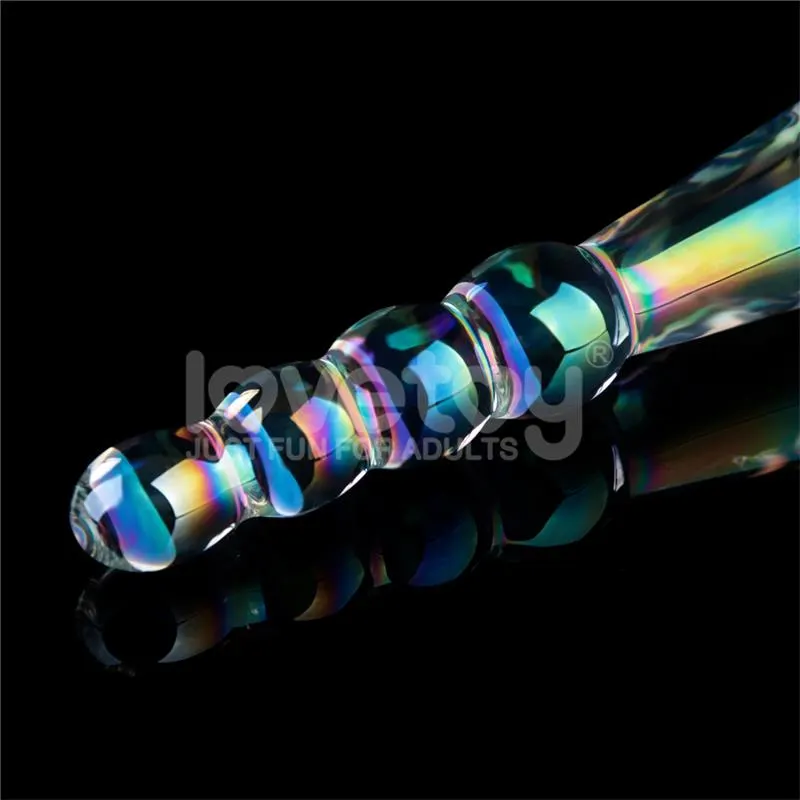 Dildo de Cristal que Brilla en la Oscuridad Twilight Gleam Rising Ripples · LOVETOY · Dildos — photo 4