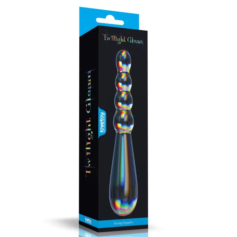 Dildo de Cristal que Brilla en la Oscuridad Twilight Gleam Rising Ripples · LOVETOY · Dildos — photo 5