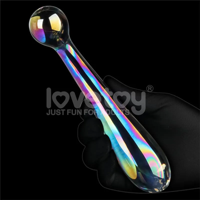 Dildo de Cristal que Brilla en la Oscuridad Twilight Gleam Alluring Arc · LOVETOY · Dildos