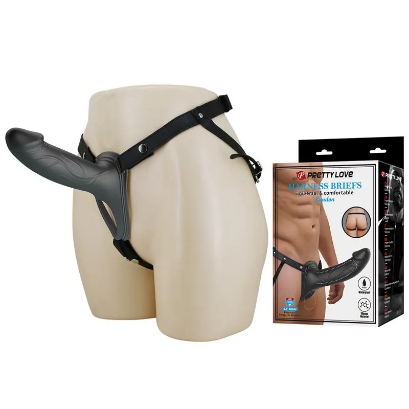 London Arnés Universal con Dildo Hueco 6.6 · PRETTYLOVE · Anillos para el Pene