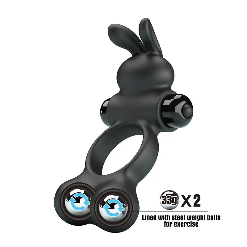 Yusuf Anillo para el Pene con Bolas de Metal 2x33gr · PRETTYLOVE · Anillos para el Pene — Foto 2