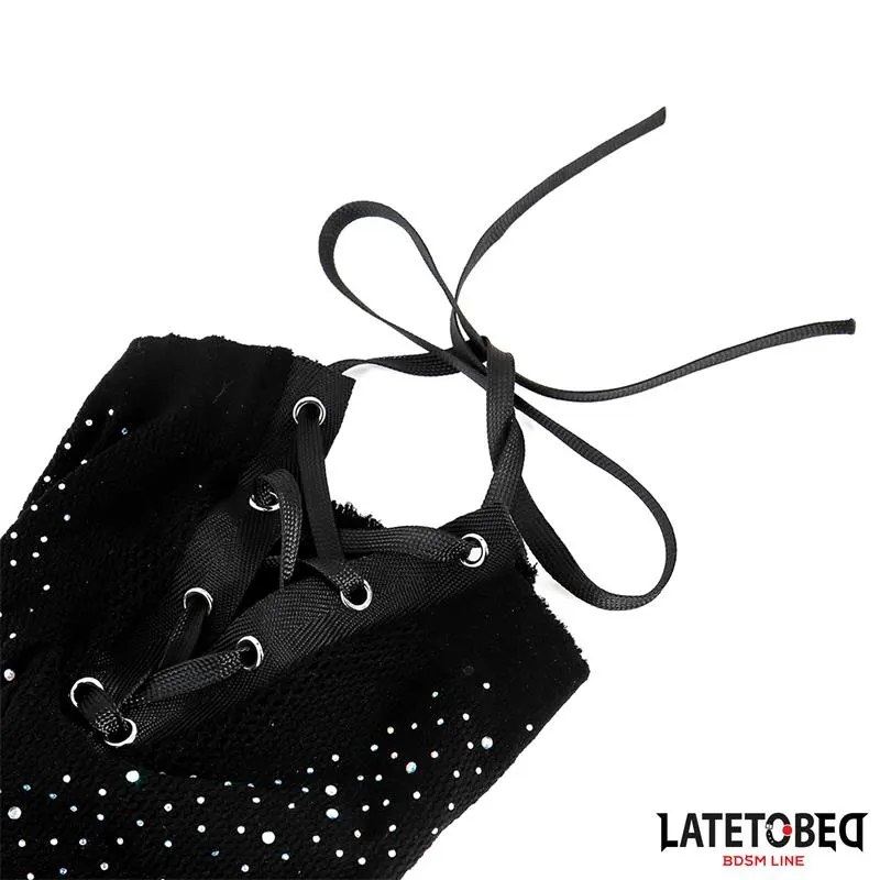 Máscara Rejilla con Brillantes y Lazo Ajustable · LATETOBED BDSM LINE · Máscaras, Antifaces y Mordazas — Foto 5