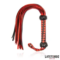 Flogger Rojo y Negro  50cm · LATETOBED BDSM LINE · Spanking y Azotes