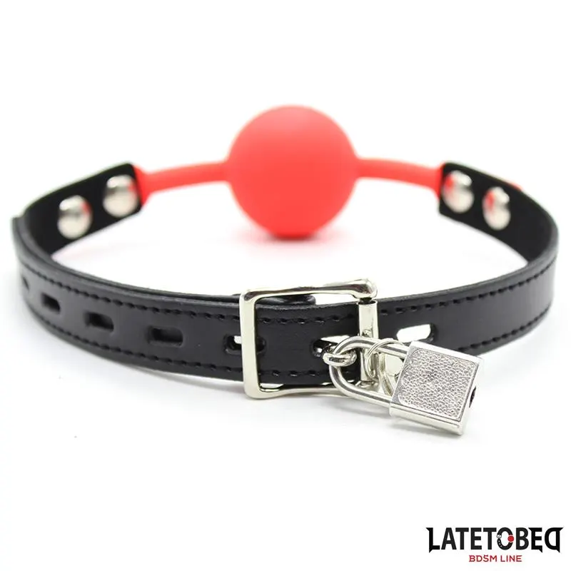 Mordaza Silicona con Candado Rojo · LATETOBED BDSM LINE · Máscaras, Antifaces y Mordazas — Foto 3
