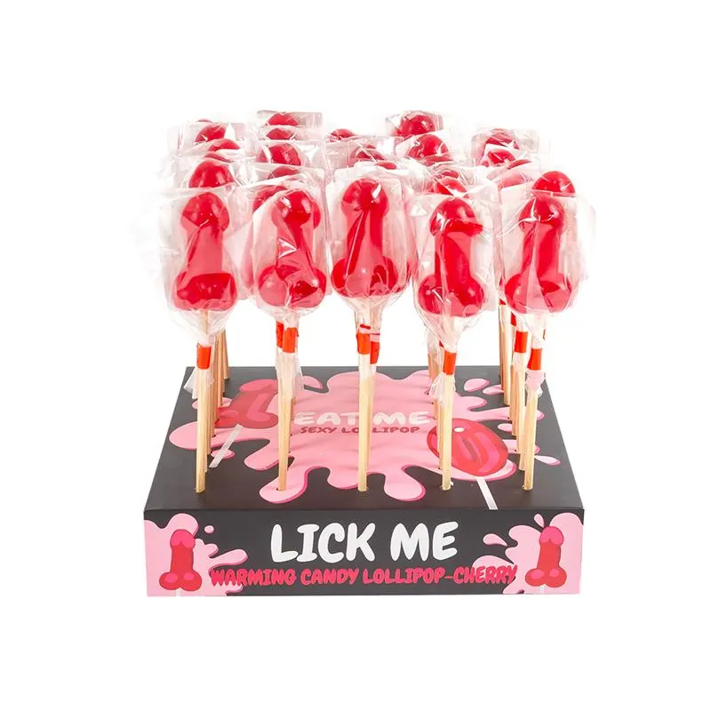Display Piruleta Pene Cereza Efecto Calor Picante 40pcs · SECRET PLAY · Juegos y Complementos Divertidos
