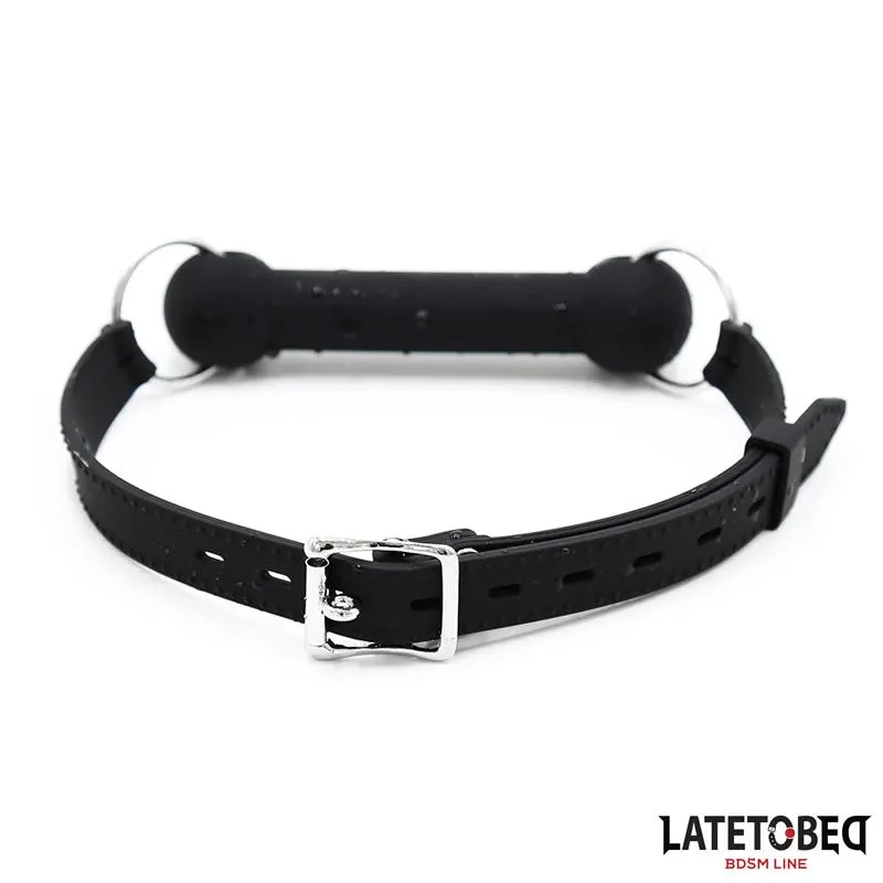 Mordaza Hueso Silicona Negro Ajustable · LATETOBED BDSM LINE · Máscaras, Antifaces y Mordazas — photo 2