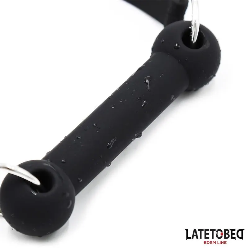 Mordaza Hueso Silicona Negro Ajustable · LATETOBED BDSM LINE · Máscaras, Antifaces y Mordazas — photo 3
