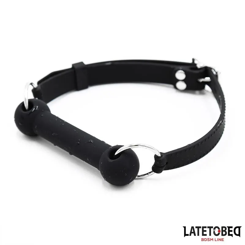 Mordaza Hueso Silicona Negro Ajustable · LATETOBED BDSM LINE · Máscaras, Antifaces y Mordazas