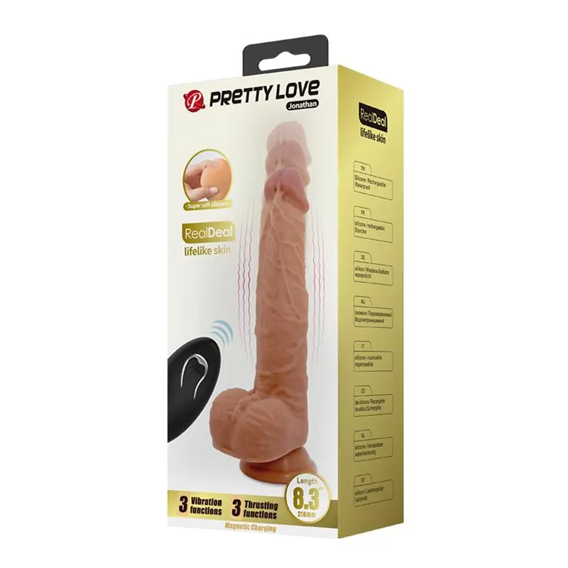 Jonathan Dildo con Vibración y Empuje Control Remoro · PRETTYLOVE · Dildos — Foto 9