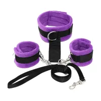 Collar y Esposas  Desmontable Púrpura Ajustable · BONDAGE PLAY · Accesorios BDSM y Fetish