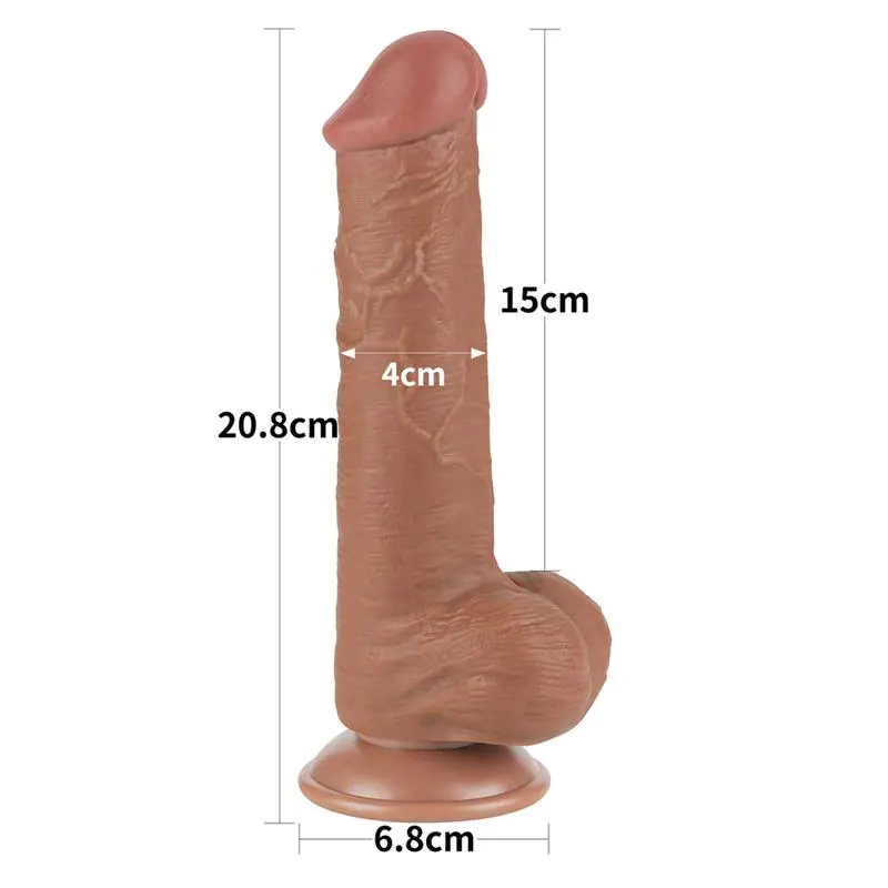 Dildo con Piel Retractil Skin 8 Bronceado · LOVETOY · Dildos — Foto 10