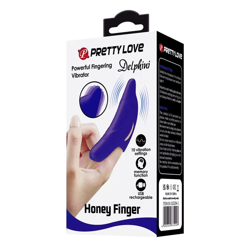 Estimulador de Dedo con Vibración Delphini Honey · PRETTYLOVE · Estimuladores de Clítoris — Foto 10