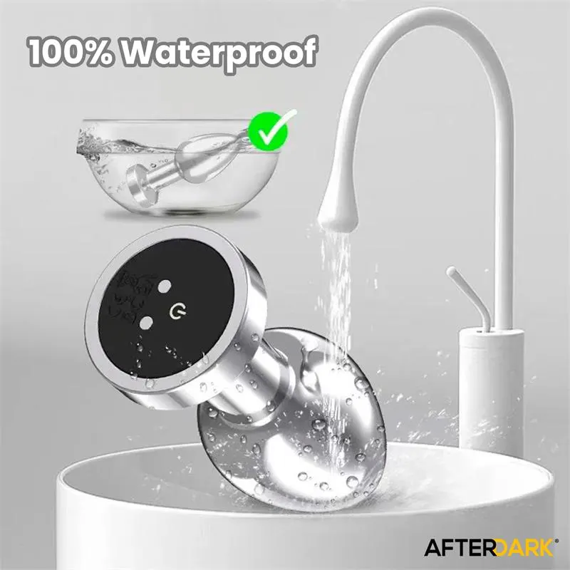Dimpor Plug Anal Cromado con Vibración USB Magnético Talla S · AFTERDARK · Anal — photo 6