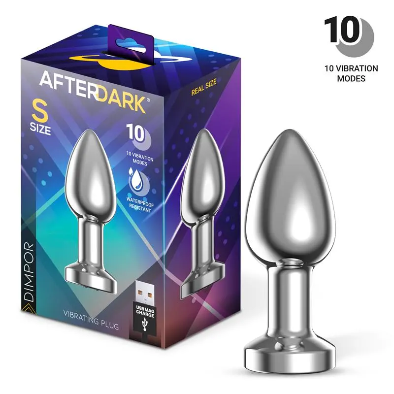 Dimpor Plug Anal Cromado con Vibración USB Magnético Talla S · AFTERDARK · Anal