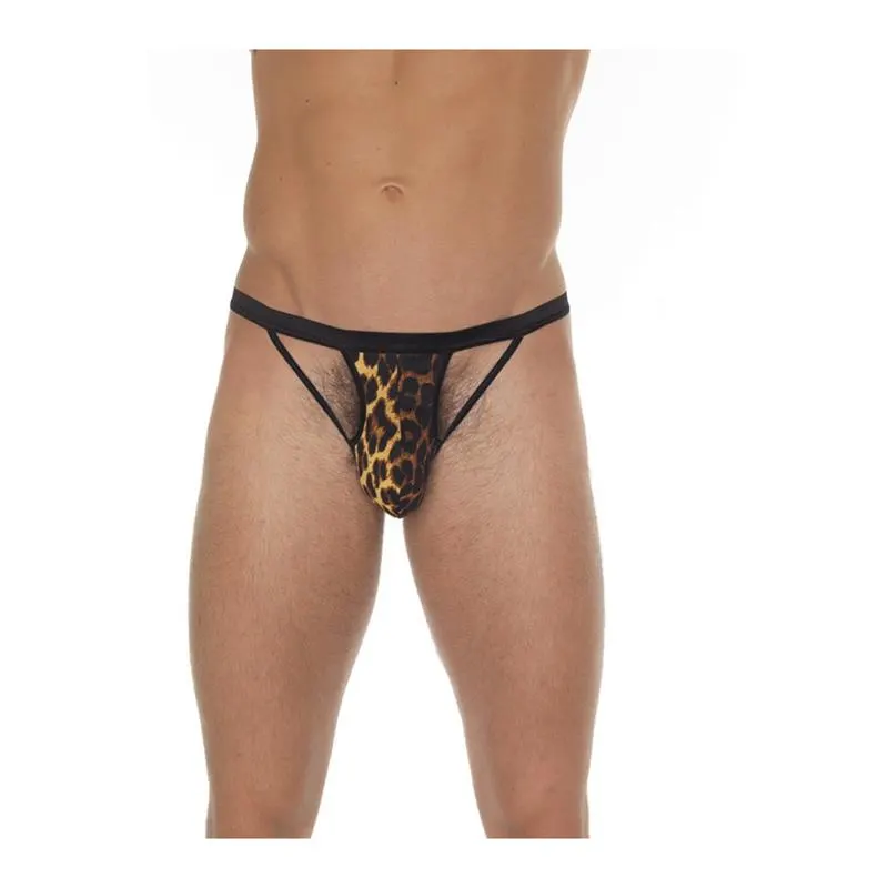 Tanga con Tiras Negro y Leopardo Talla Única · AMORABLE · Tangas y Braguitas