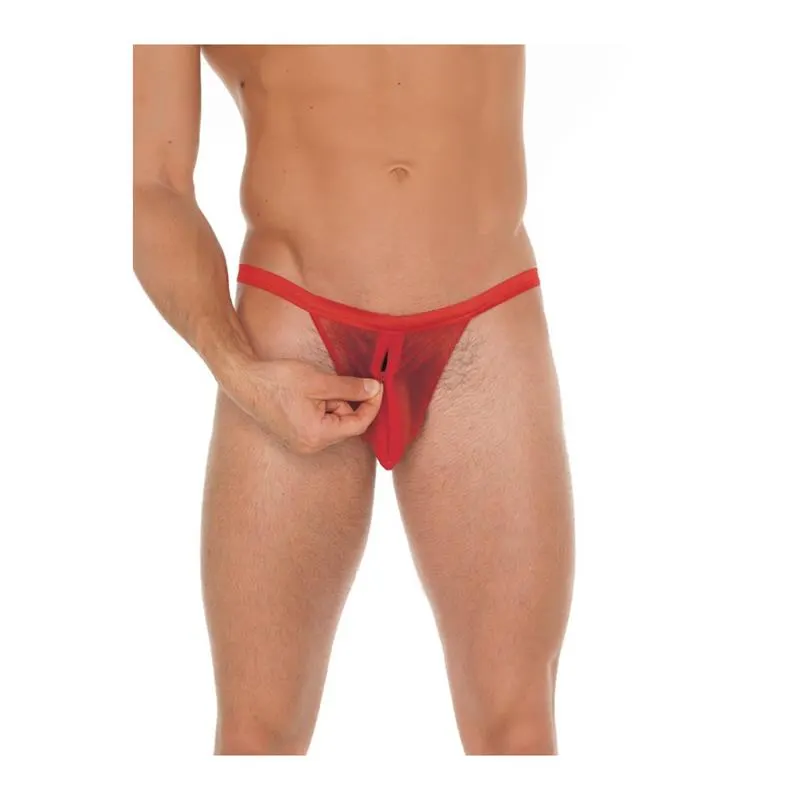Tanga con Cremallera Rojo Talla Única · AMORABLE · Tangas y Braguitas