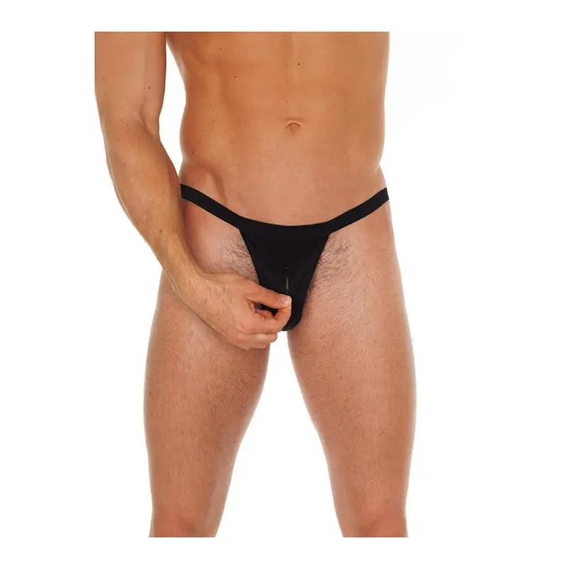 Tanga con Cremallera Negro · AMORABLE · AMORABLE · Tangas y Braguitas