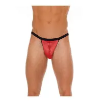 Tanga con Cremallera Rojo y Negro Talla Única · AMORABLE · Tangas y Braguitas