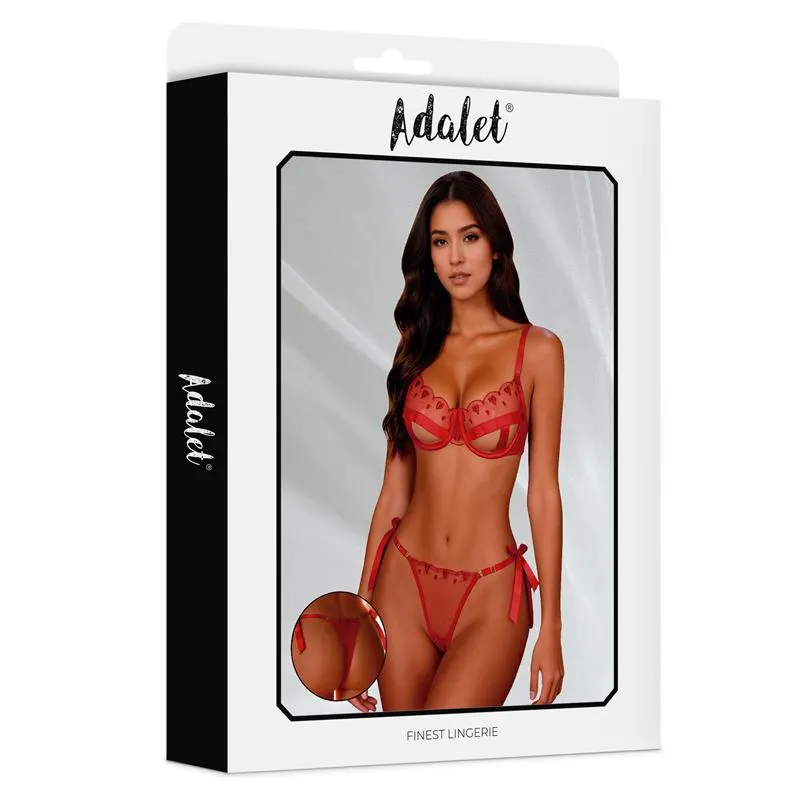 Edwina Set de Tanga y Sujetador Rojo · S/M · ADALET LINGERIE · Conjuntos y Bodies — Foto 3